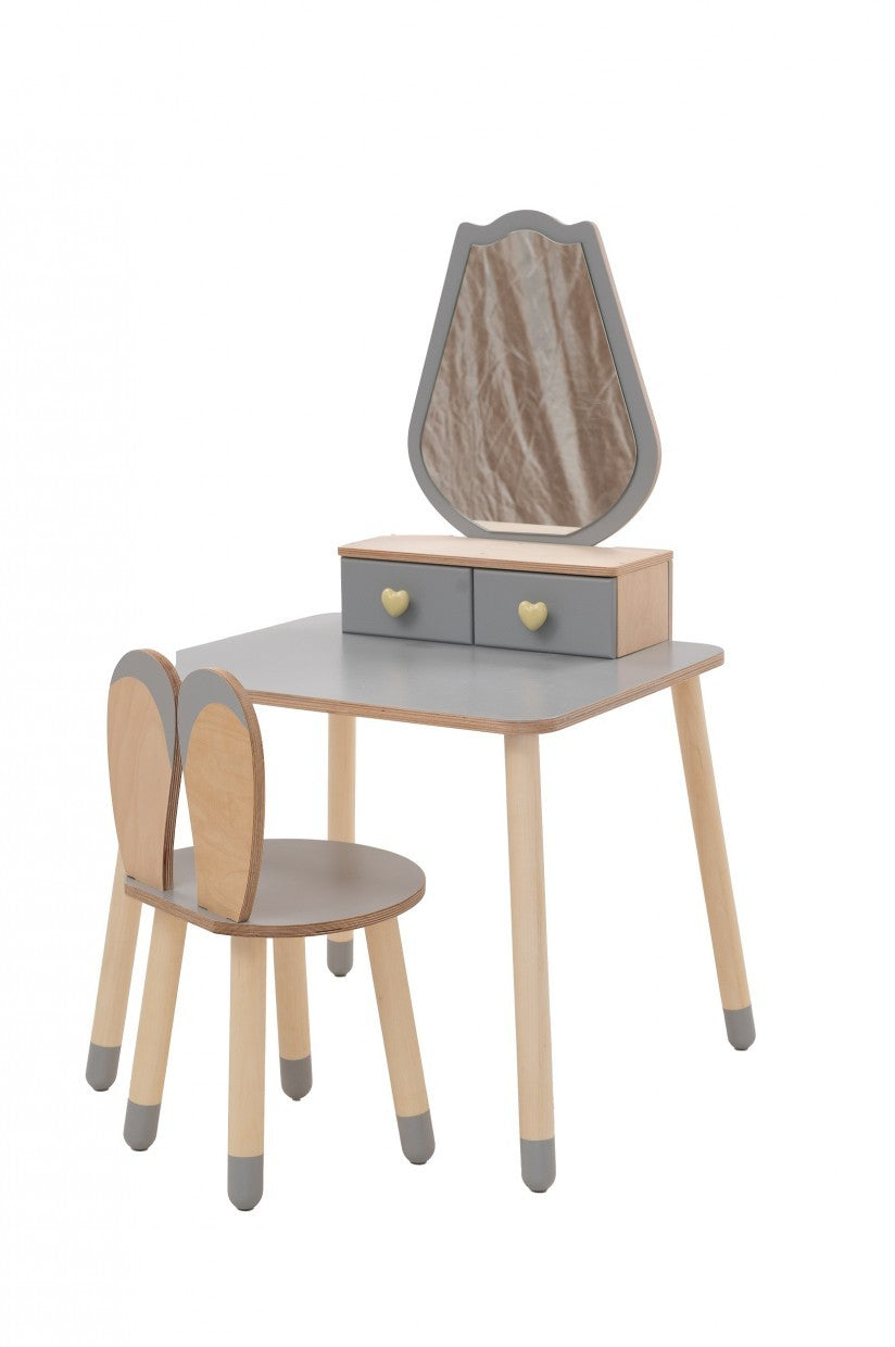 Family-scl Princess Beauty Table Chair with Mirror – dimensions and measurements diagram | Nestling