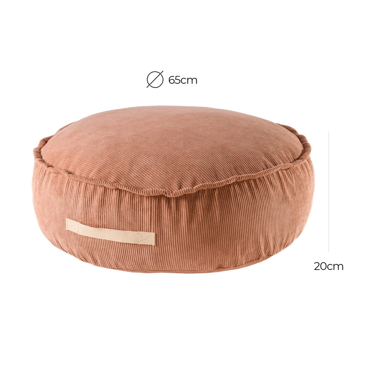 MeowBaby Corduroy Round Pouf Brick Designer Kids Seat – размери диаметър 65см, височина 20см | Nestling