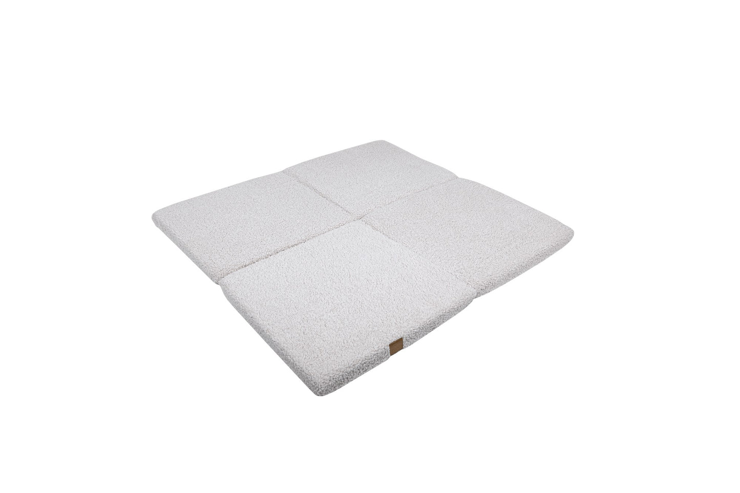MeowBaby Play Mat for Kids Square Bearly White – навита постелка лесна за транспорт и съхранение | Nestling