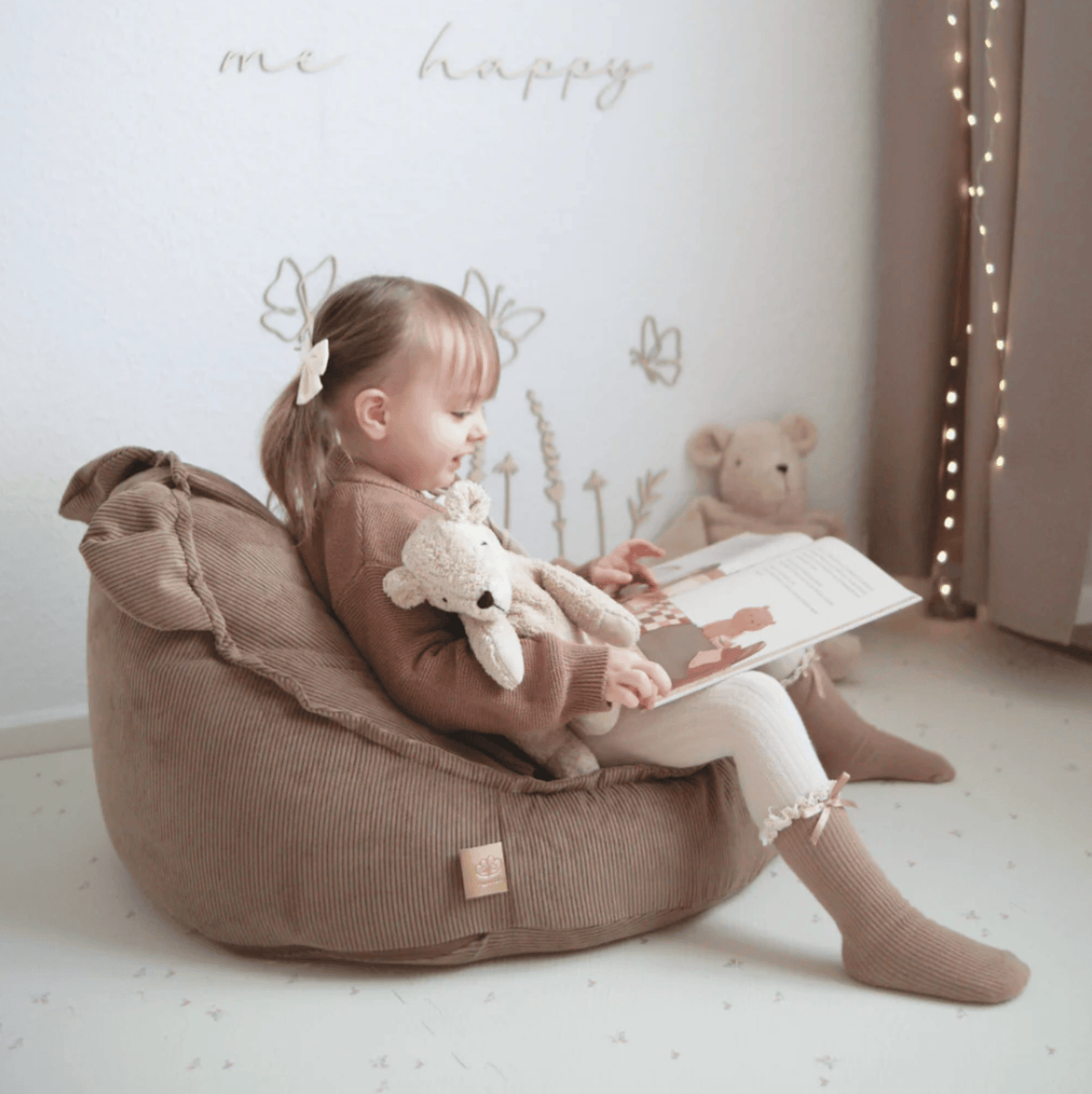 MeowBaby Slimcord Teddy Sako Bag - Brown