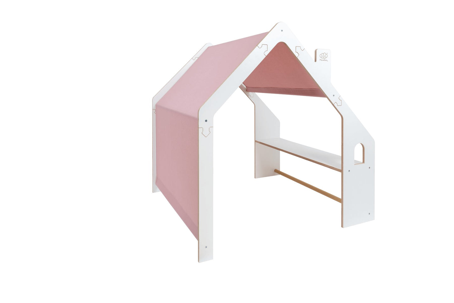 MeowBaby White Wooden House Pink Roof Kids Playhouse – диаграма размери дървен домик | Nestling