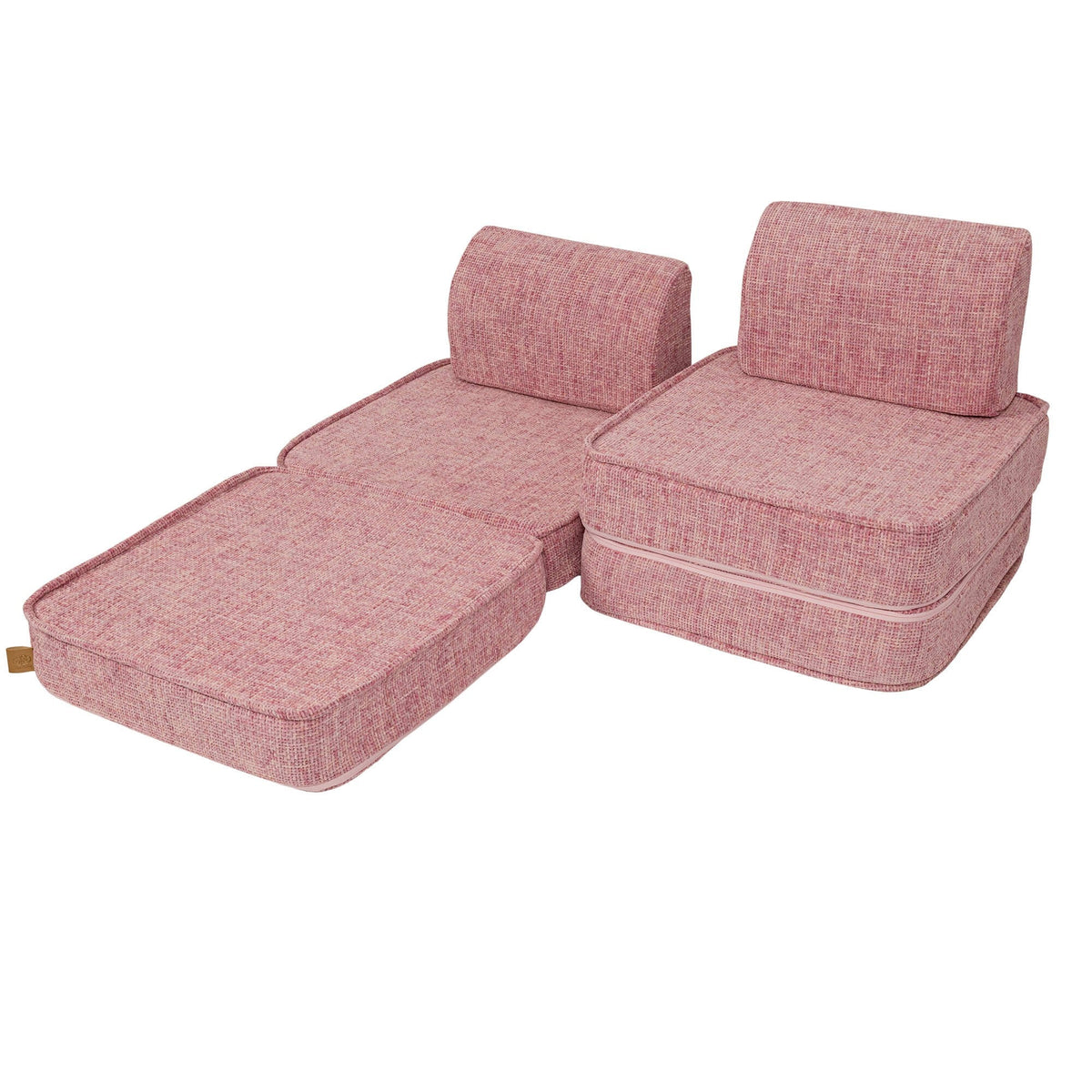 MeowBaby Small Modular Sofa for Kids – Tangle – Bubblegum Pink
