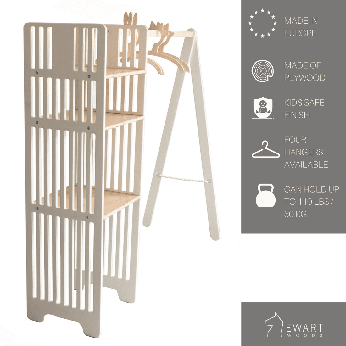 Ewart Woods Kids Wooden Clothing Rack – Montessori