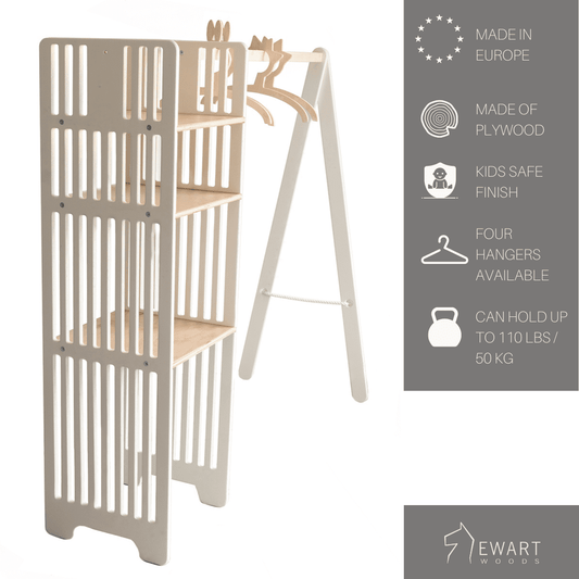 Ewart Woods Kids Wooden Clothing Rack – Montessori