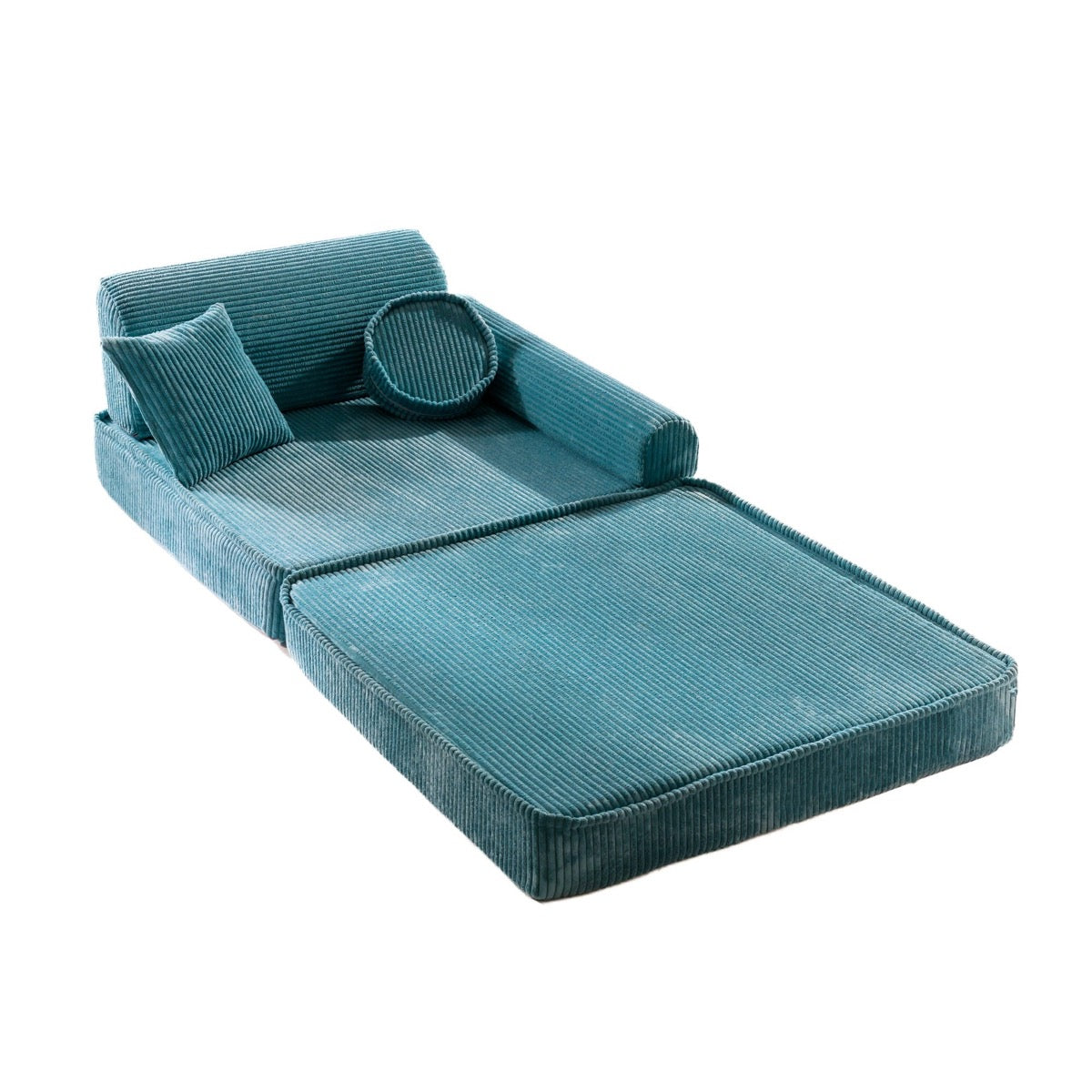 MeowBaby Large Modular Sofa – Premium Corduroy – Turquoise