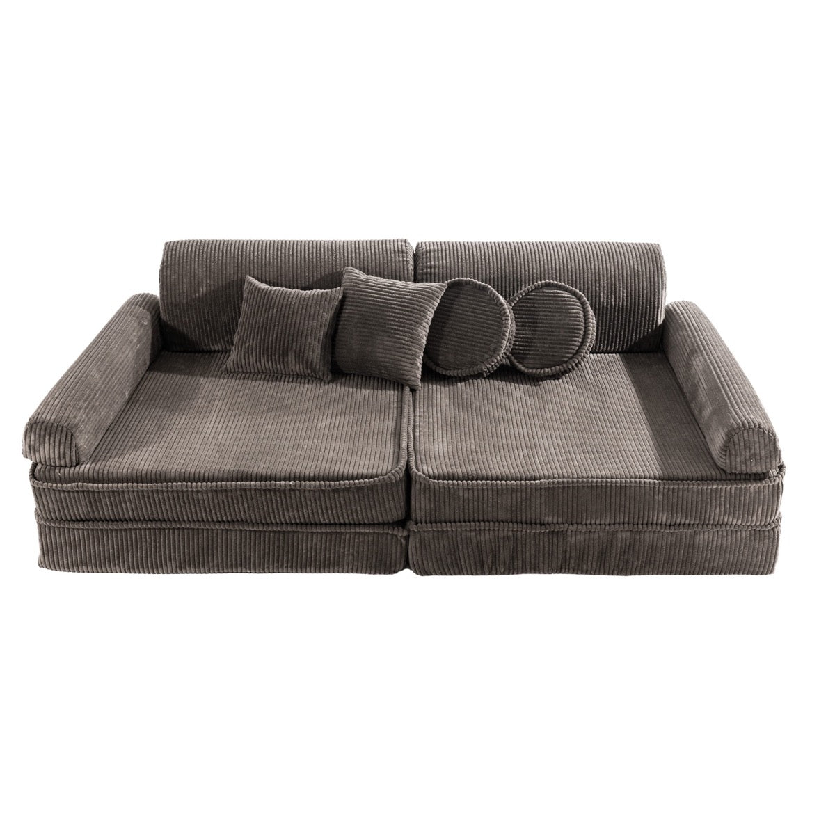 MeowBaby Large Modular Sofa – Premium Corduroy – Brown