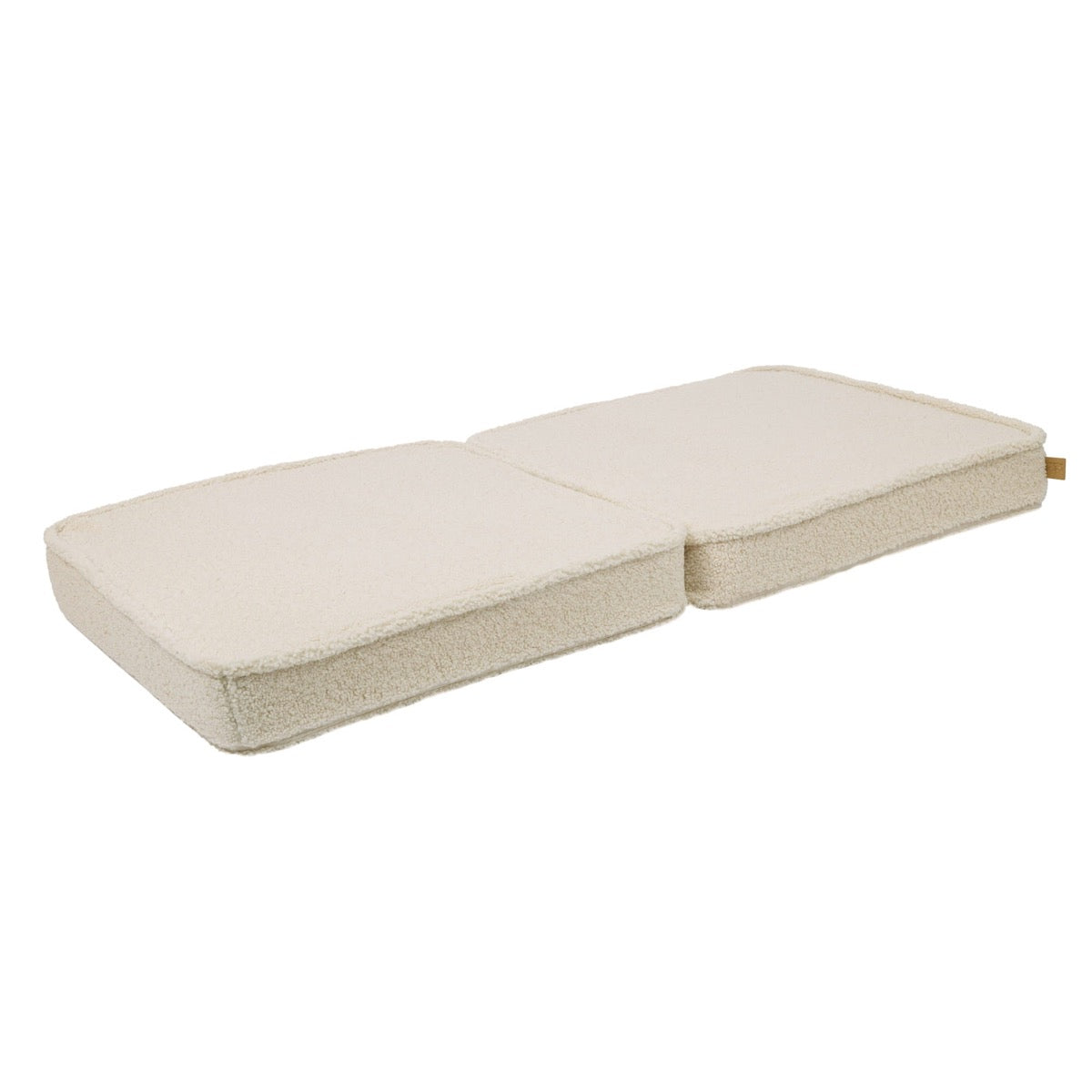 Bearly cream modular sofa fully extended in flat sleeping position