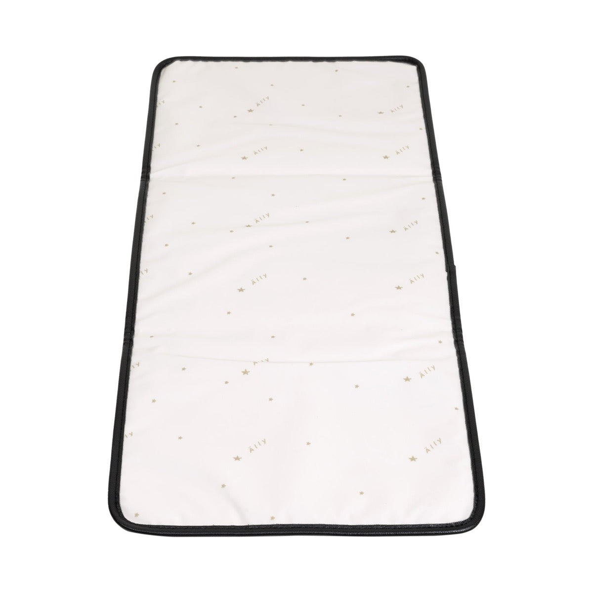 Cream-colored quilted changing pad included with espresso diaper backpack