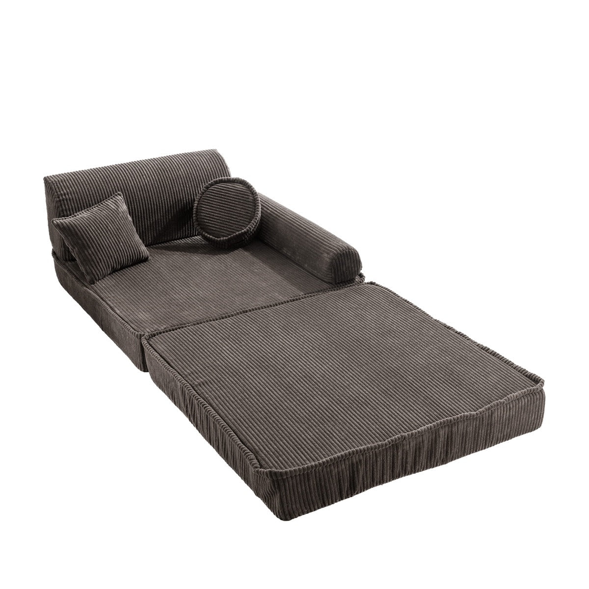 MeowBaby Large Modular Sofa – Premium Corduroy – Brown