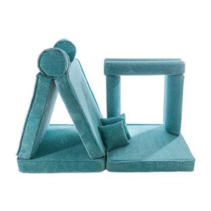 MeowBaby Large Modular Sofa – Premium Corduroy – Turquoise