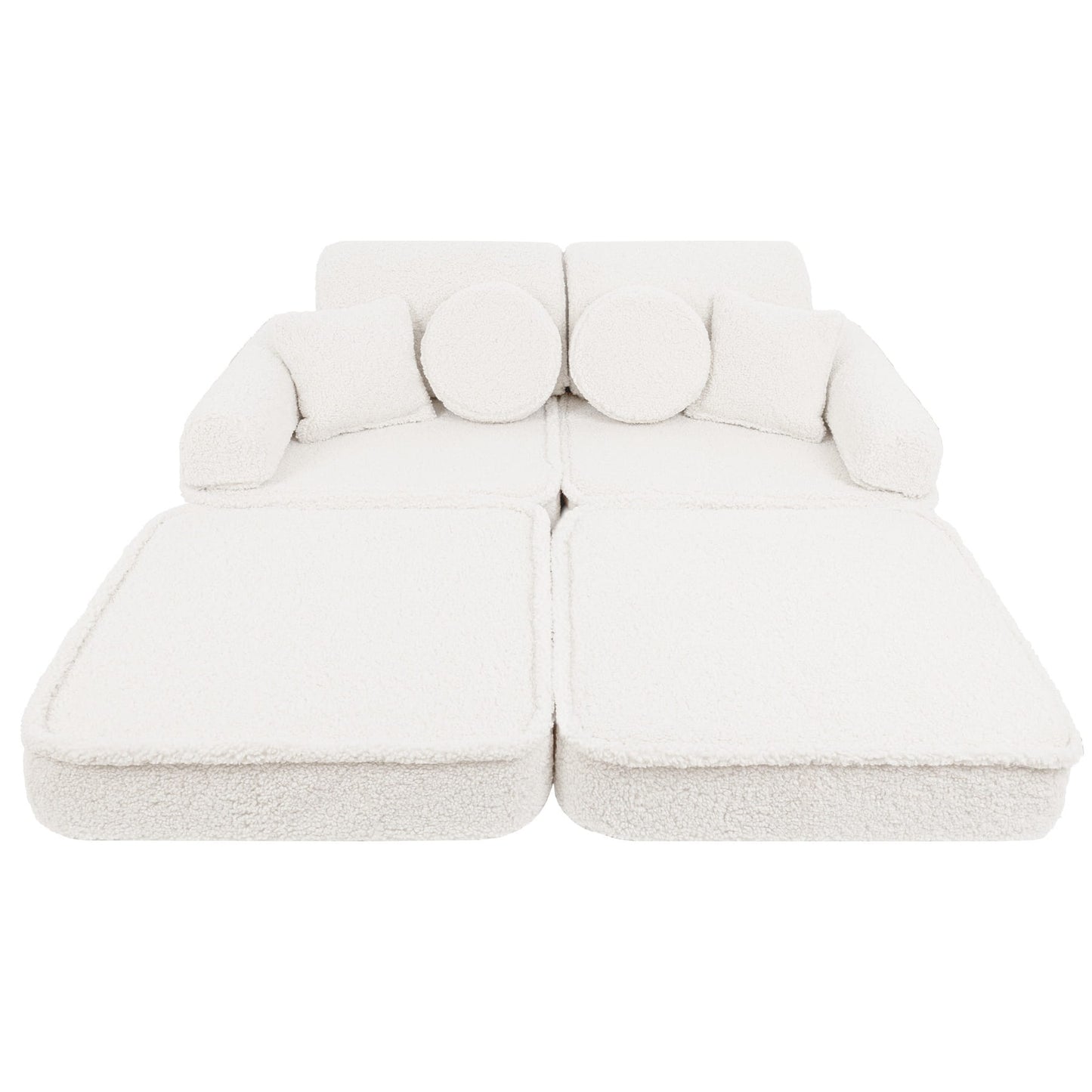Bearly cream modular sofa top-down view showing two foam seats joined together
