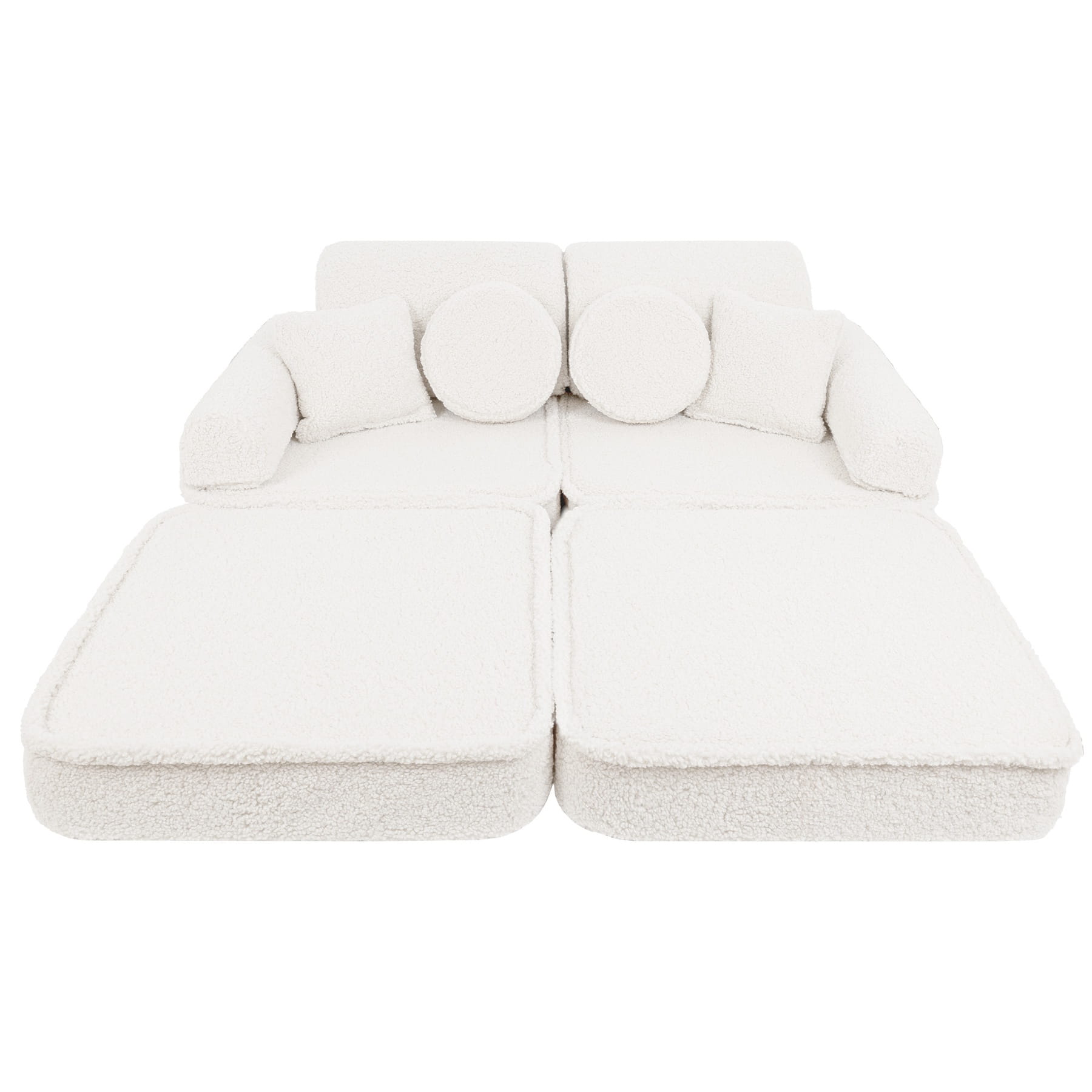 Bearly cream modular sofa top-down view showing two foam seats joined together