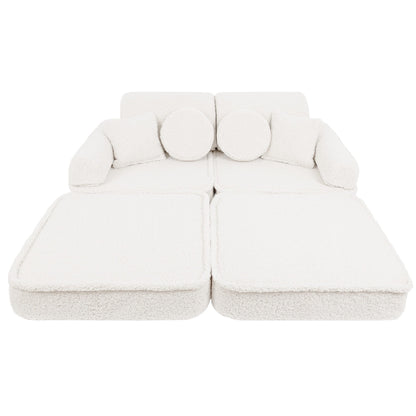 Bearly cream modular sofa top-down view showing two foam seats joined together
