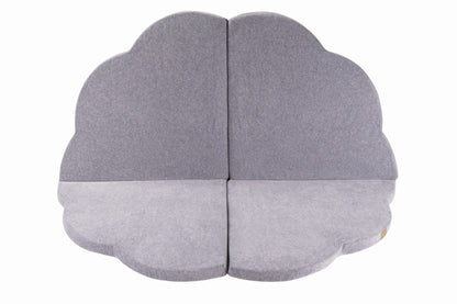 MeowBaby Play Mat for Kids – Cloud Shaped Velvet – Light Grey