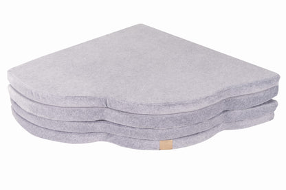 MeowBaby Play Mat for Kids – Cloud Shaped Velvet – Light Grey
