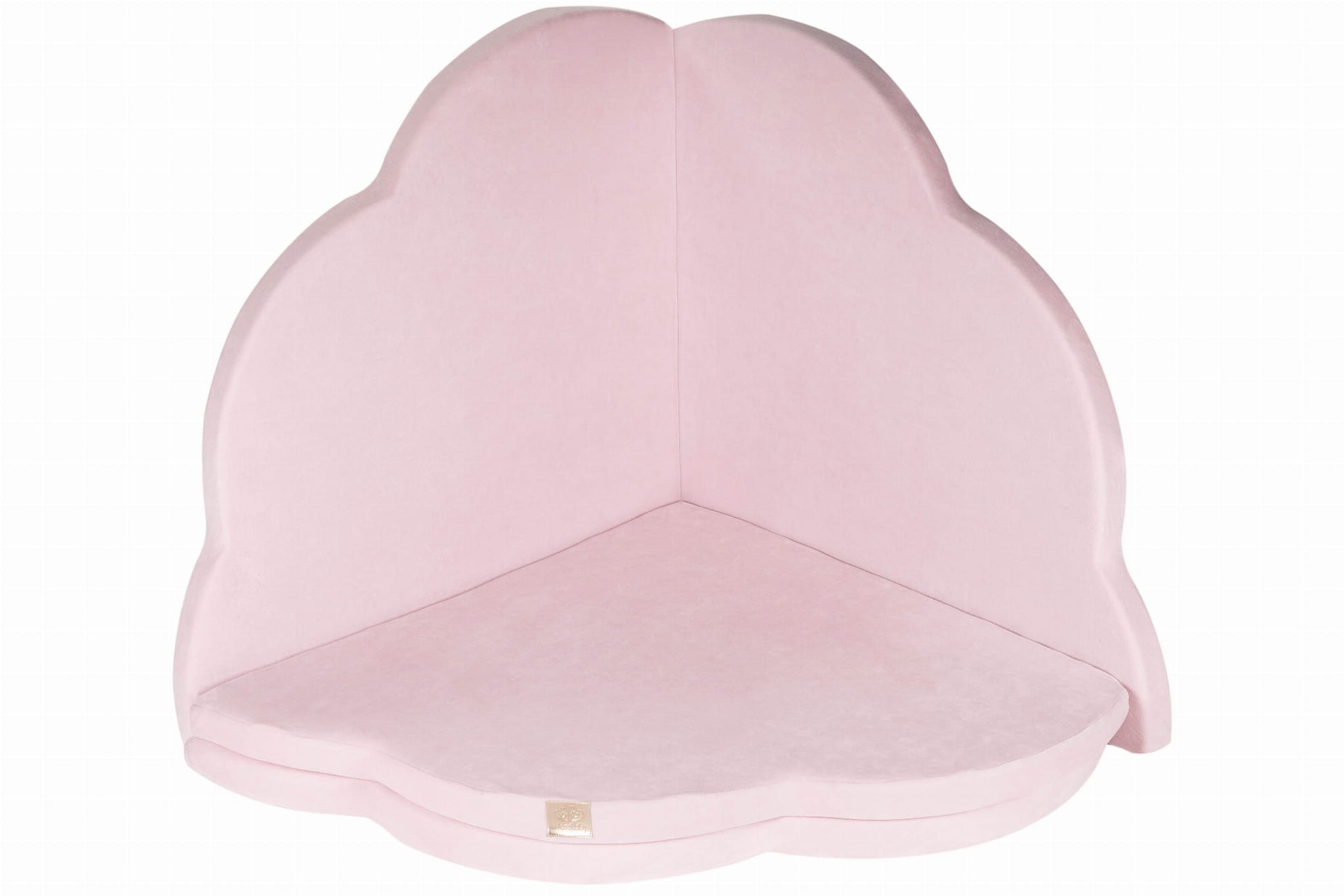 Interior view of pink cloud shaped play mat with cushioned base