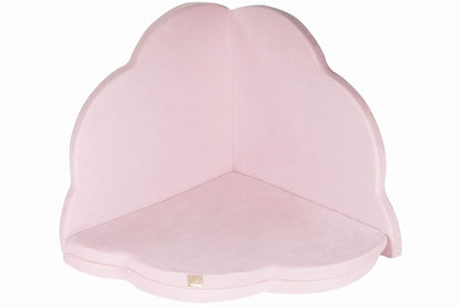 Interior view of pink cloud shaped play mat with cushioned base