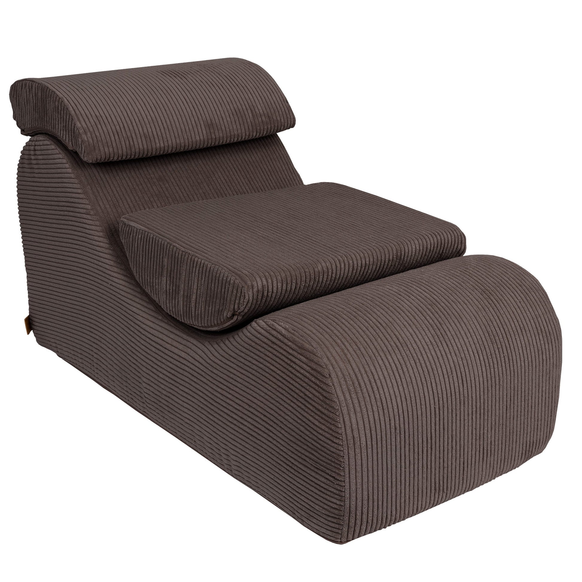 Brown Wave Lounger aesthetic lounger with padded seat and removable support cushions