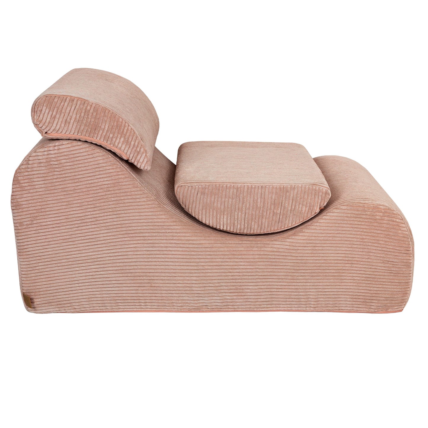 Wave Lounger top view displaying removable pillow and cushioned seat in powder rose