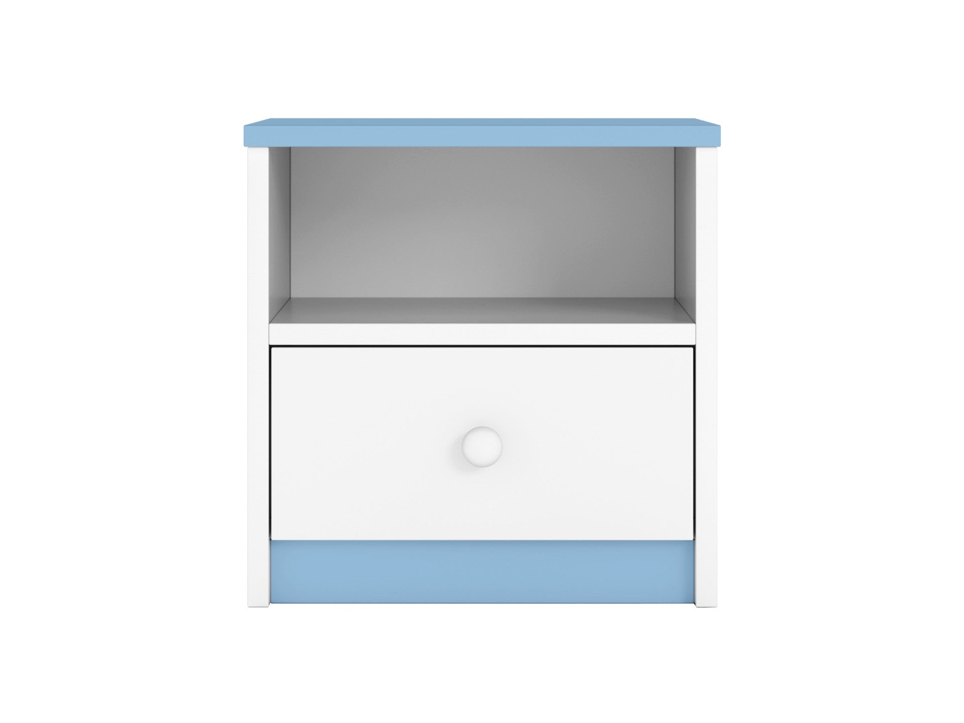 Blue and white Babydreams bedside table color variant