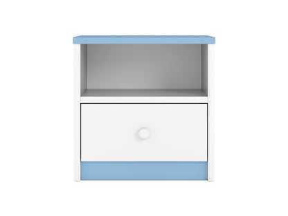Blue and white Babydreams bedside table color variant