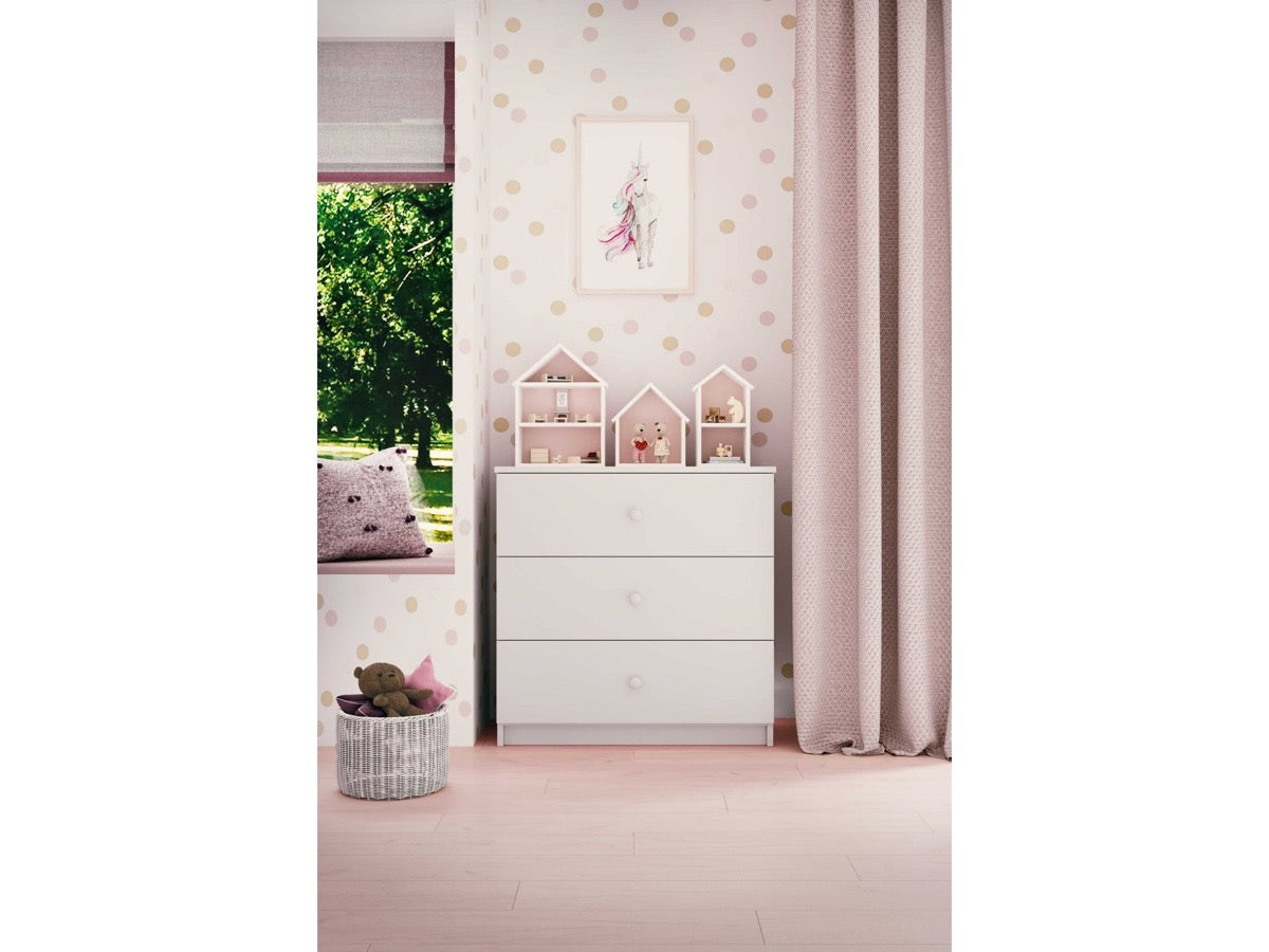 Babydreams Chest of Drawers Nursery Storage – бял скрин с отворени чекмеджета | Nestling