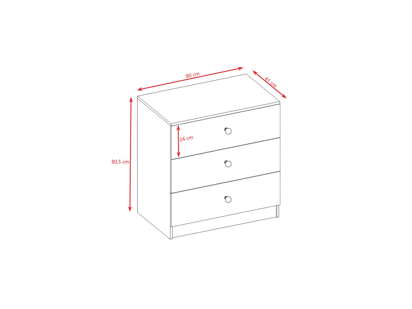 Babydreams Chest of Drawers Nursery Storage – страничен изглед бял скрин за детска стая | Nestling
