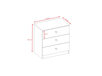 Babydreams Chest of Drawers Nursery Storage – страничен изглед бял скрин за детска стая | Nestling