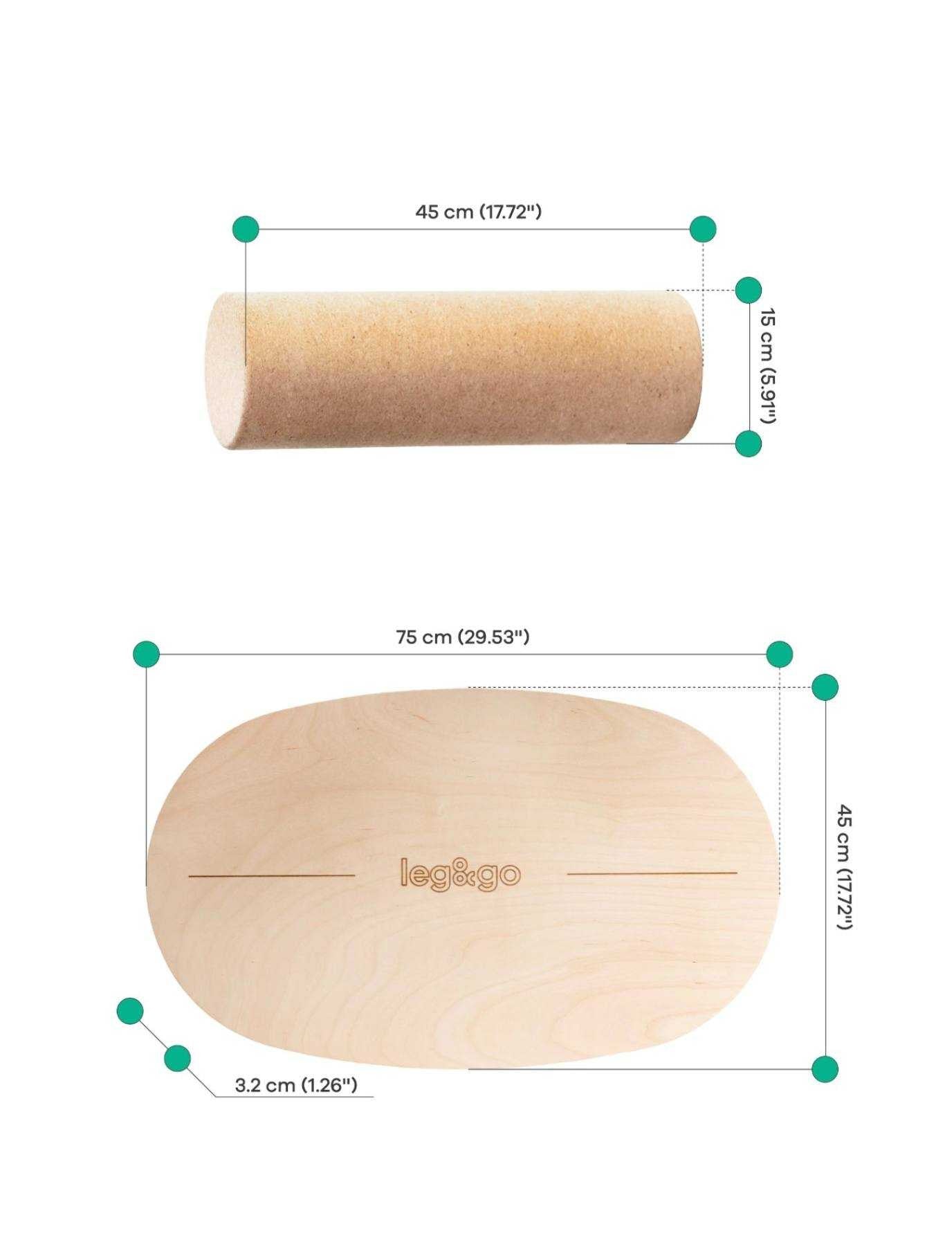 leg&go Round Balance Board With Exercise Roll – No Logo | Nestling