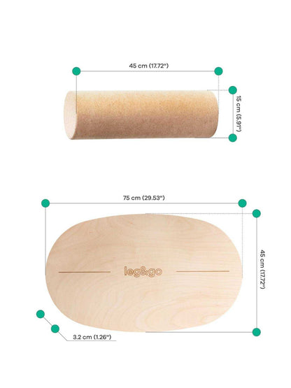 leg&go Round Balance Board With Exercise Roll – Side Logo | Nestling