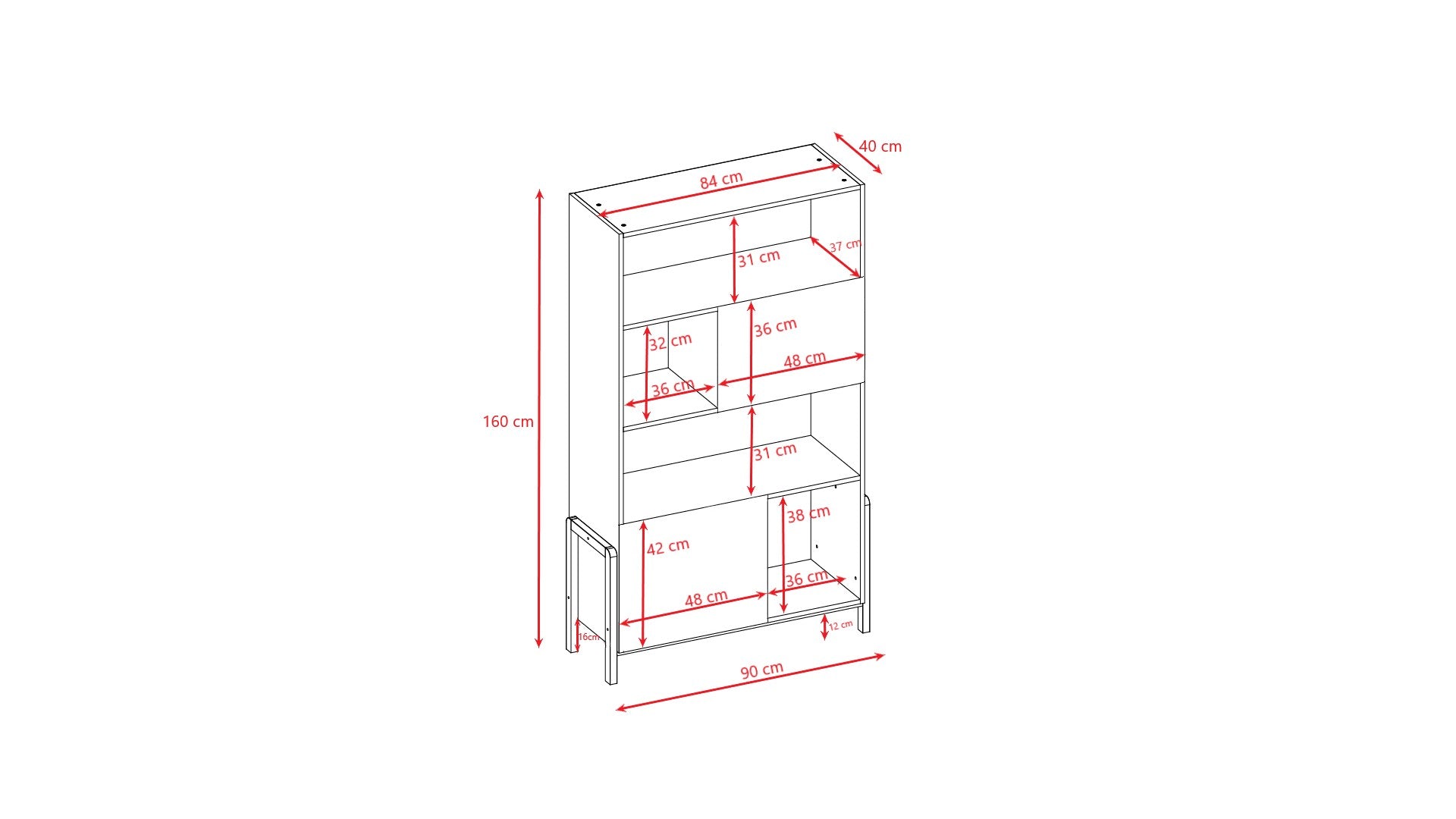 Bookshelf Victor Kids Scandinavian Bookcase Oak Legs – открити рафтове детско хранилище | Nestling