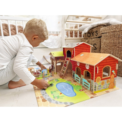 Woopie Let's Go Green Wooden Farm Set, 18 pcs