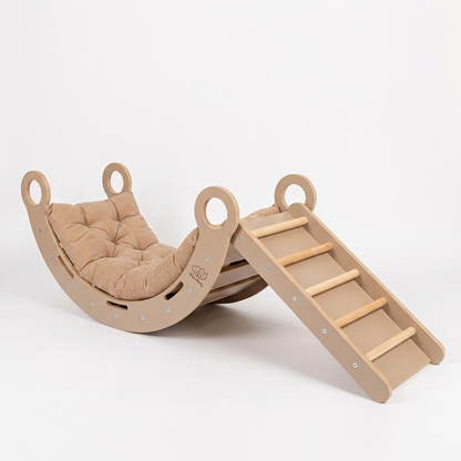 MeowBaby Dream Rocker with Slide & Ladder – Beige | Nestling