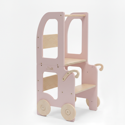 Family-scl Trolley Kitchen Helper - Convertible Learning Tower - Pink
