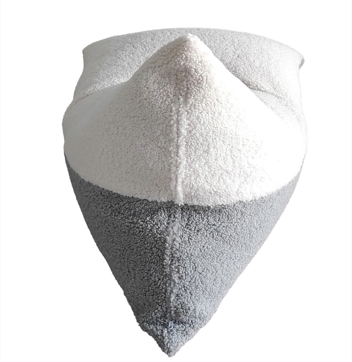 Top-down view of Cloud Lamb Duo sherpa bean bag showing construction