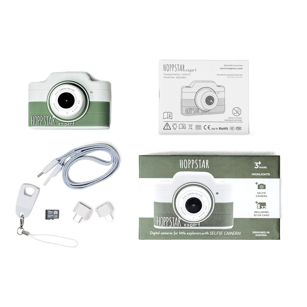 Conținutul pachetului Hoppstar Expert Laurel: aparat, șnur, card microSD, adaptoare OTG și manual