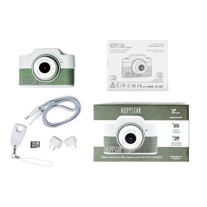 Conținutul pachetului Hoppstar Expert Laurel: aparat, șnur, card microSD, adaptoare OTG și manual
