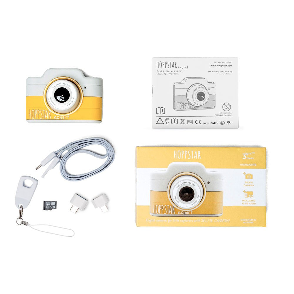 Conținutul pachetului Hoppstar Expert Citron: aparat, șnur, card microSD, adaptoare OTG și manual