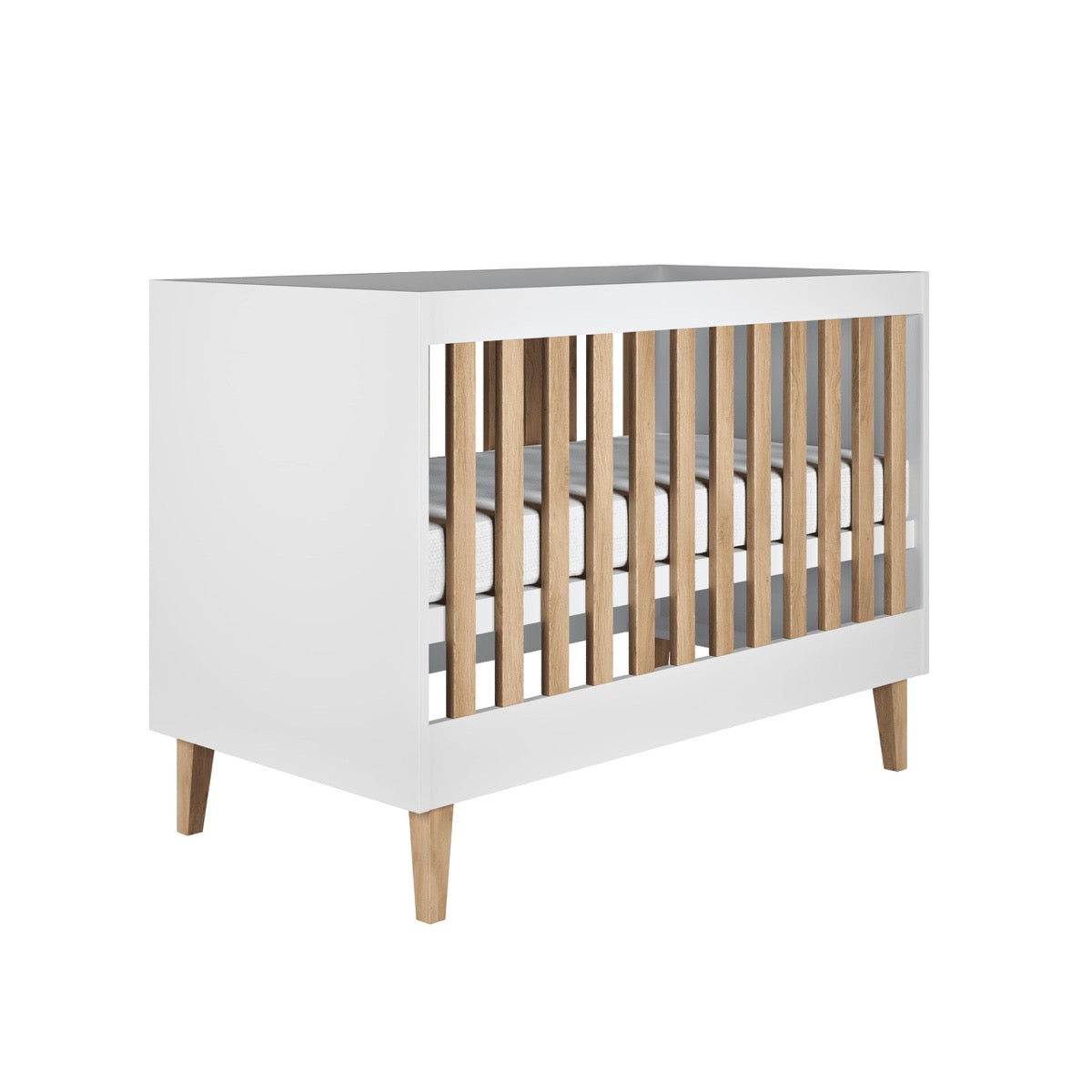 Kocot Kids Baby Bed Kubi White Scandinavian Crib – dimensions diagram measurements | Nestling