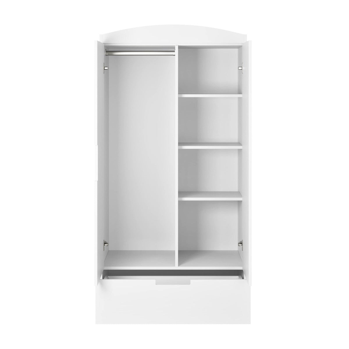 Kocot Kids Classic Wardrobe White Kids Room – вътрешен изглед с лост и рафт | Nestling