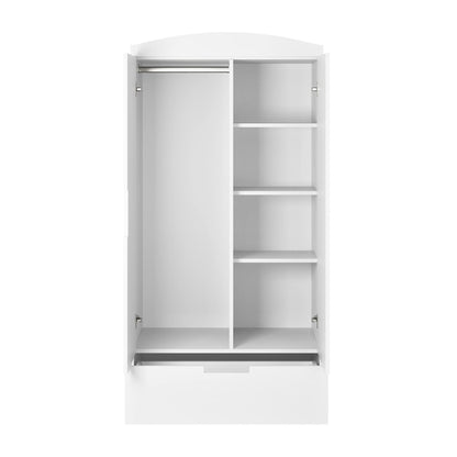 Kocot Kids Classic Wardrobe White Kids Room – вътрешен изглед с лост и рафт | Nestling