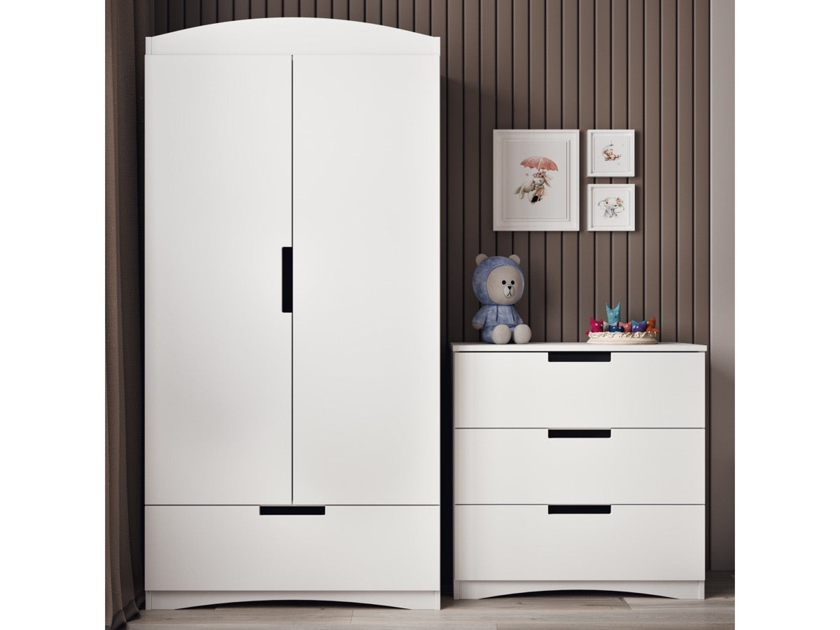 Kocot Kids Classic Wardrobe White Kids Room – стилизирана спалня бяла минималистична | Nestling