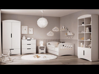 Kocot Kids Classic Wardrobe White Kids Room – страничен ъглов изглед бял гардероб MDF | Nestling