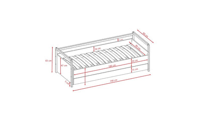 Kocot Kids Victor Daybed with Drawers Oak – angled view white daybed with storage drawer | Nestling