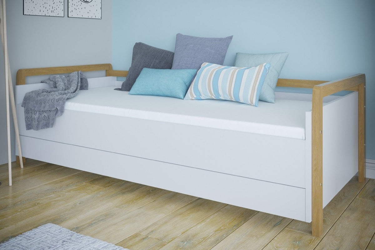 Kocot Kids Victor Daybed with Drawers Oak – oak legs closeup joinery quality detail | Nestling