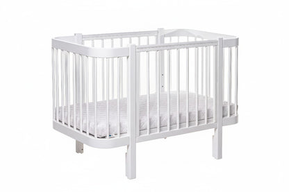 KOTTO Baby Crib ELIN with Mattress White Beechwood Bundle – crib mattress bundle packaged | Nestling
