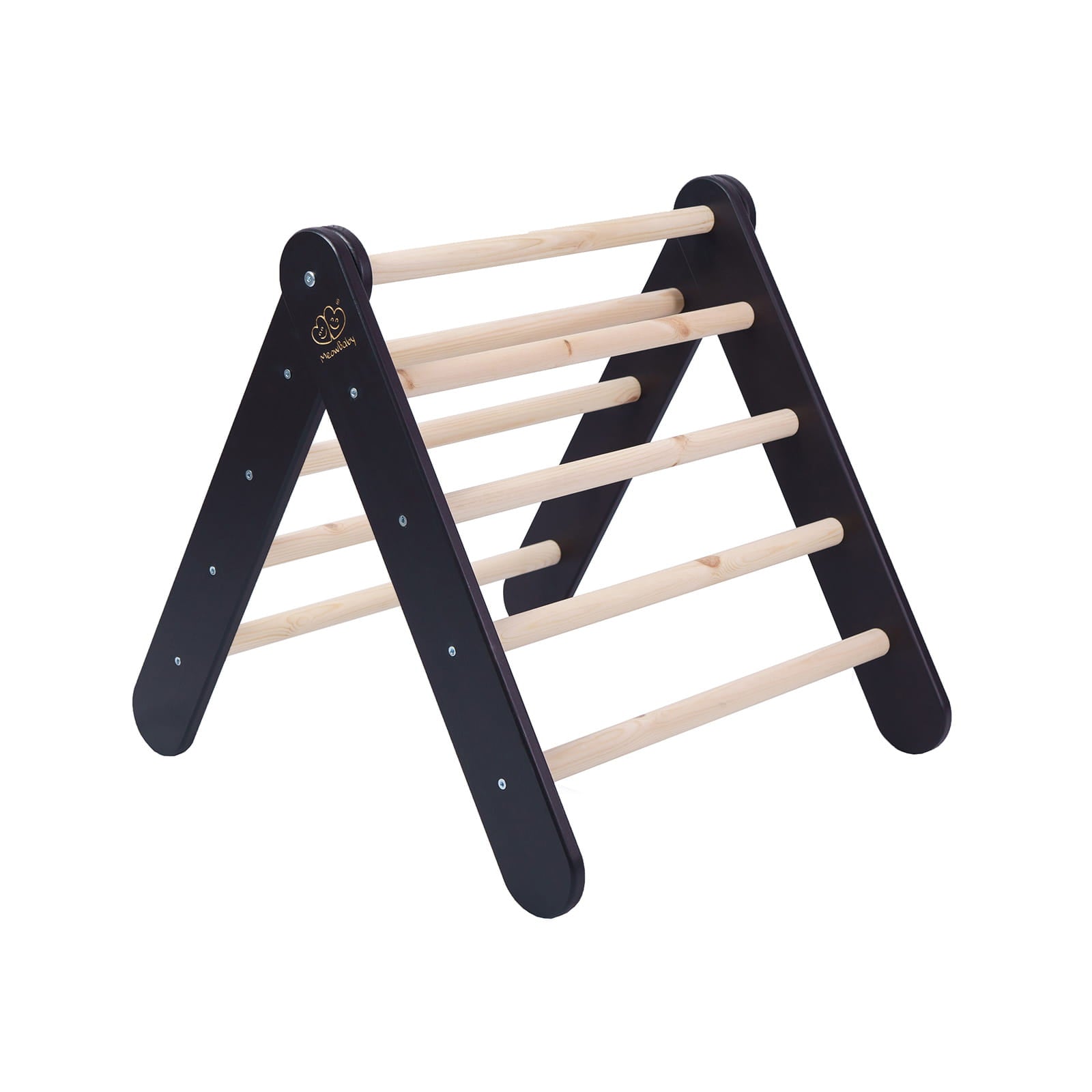 MeowBaby Black Ladder House Kids Playhouse – assembly steps wooden climbing frame | Nestling