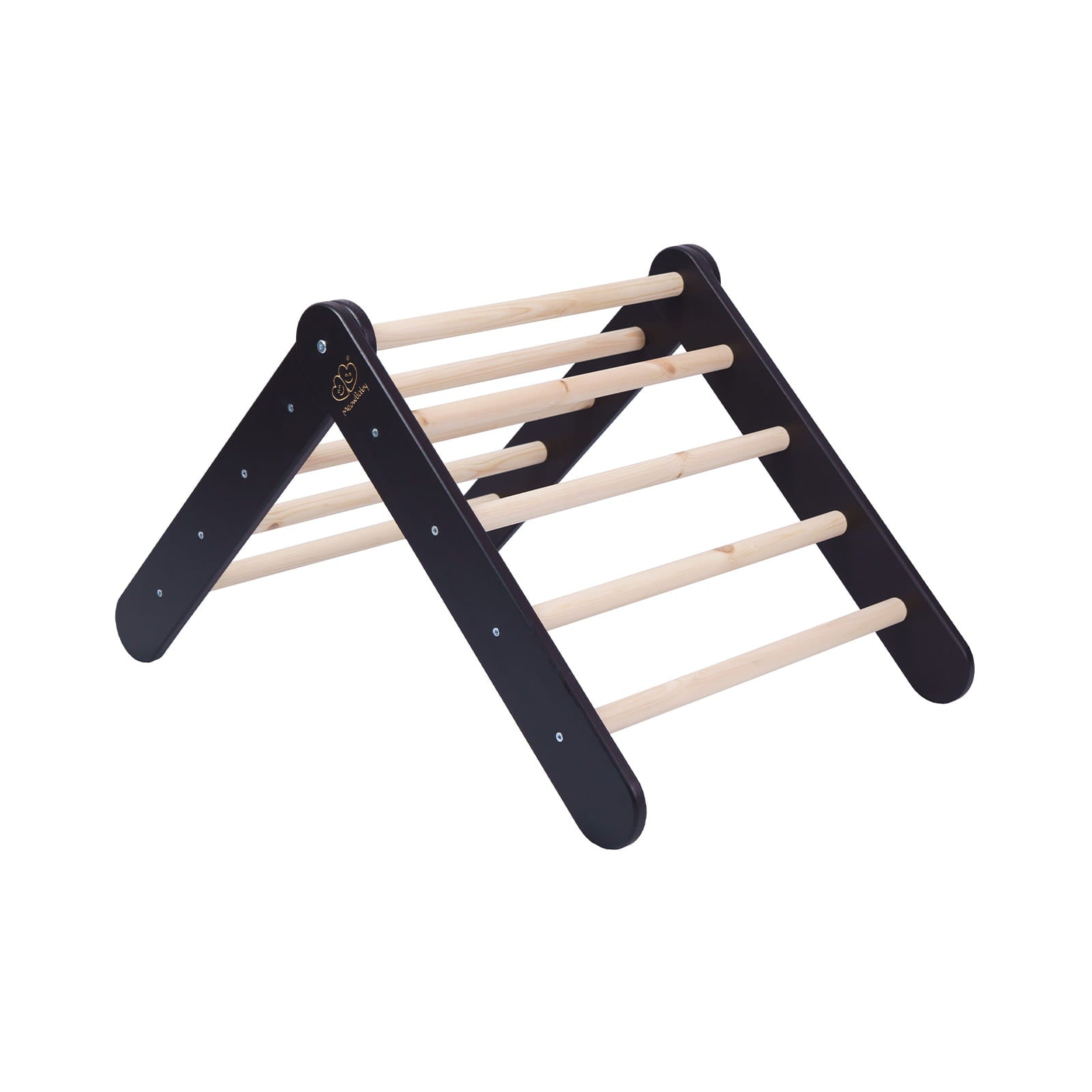 MeowBaby Black Ladder House Kids Playhouse – kids climbing on wooden ladder frame | Nestling