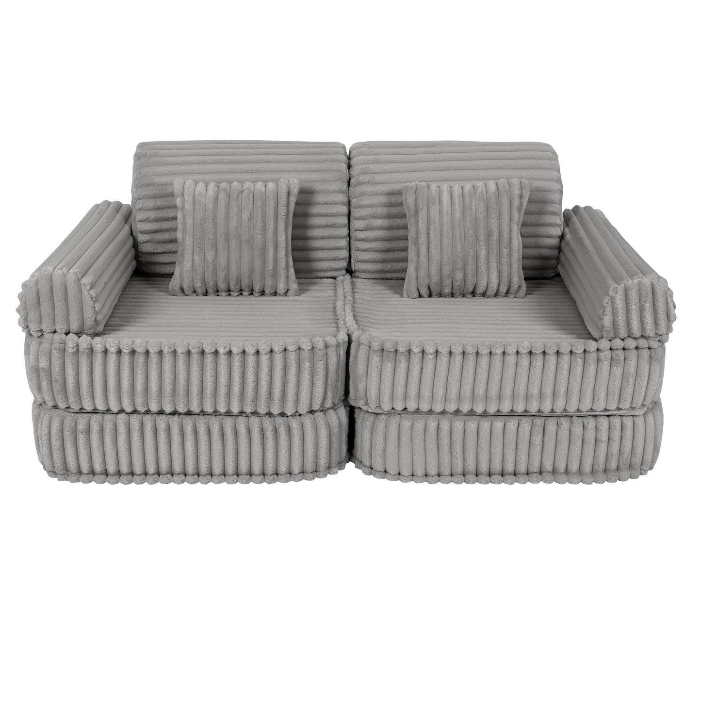 MeowBaby Churros Medium Modular Kids Sofa Moon Grey – dimensions diagram for kids foam sofa | Nestling