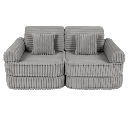 MeowBaby Churros Medium Modular Kids Sofa Moon Grey – dimensions diagram for kids foam sofa | Nestling
